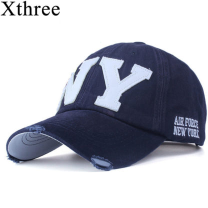 Xthree unisex fashion cotton baseball cap snapback hat for men women sun hat bone gorras ny embroidery spring cap wholesale